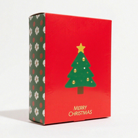 Taille et impression de conception personnalisée Boîte d'emballage cadeau de Noël pliable et facile à assembler avec fenêtre transparente
