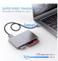 Lector de Tarjetas USB 3.0 de Aleación de Aluminio con SD, Micr0SD, TF, CF, MS y M2