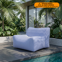 Canapé gonflable simple rayé de qualité supérieure, canapé gonflable relaxant pour la terrasse et le bord de la piscine