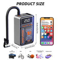 Compresseur d'air sans fil ABS pour voiture 150 PSI, gonfleur de pneus électrique portable d'urgence avec moniteur de pression des pneus