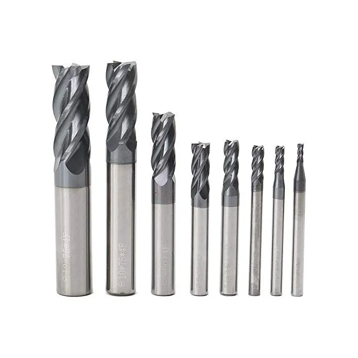 HRC 45/55/60/65 Parallel Shank Solid Tungsten Carbide CNC End Milling Cutter for Metal