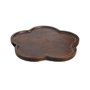 Bandeja de madera vintage de forma irregular, color retro, bandeja decorativa para servir té, café y postres. - Product Image 1