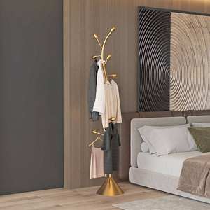 Porte-manteau élégant en fer forgé, créatif, <span class=keywords><strong>à</strong></span> un seul niveau, pour chambre <span class=keywords><strong>à</strong></span> coucher, sur pied, en métal simple - Product Image 4