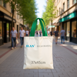 Borsa in tela multiuso Ilan 37x45cm con manico verde Eco Tote - Product Image 2