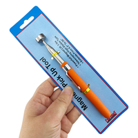 Herramienta de Recogida Magnética Telescópica de 8 Libras, Barra de Recuperación Magnética Extensible con Agarre Antideslizante de Espuma Naranja para Reparación de Automóviles