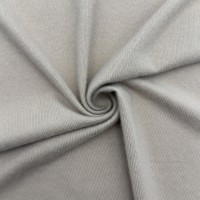 Tela de punto cepillado de una sola cara Poly/SPX, jersey elástico cepillado suave color caqui liso para camisetas básicas de mujer, ropa de descanso y tops de manga larga.