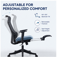 Chaise de bureau ergonomique avec repose-pieds, chaise de bureau de luxe à dossier réglable, chaises de travail pour bureau