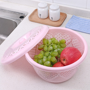 Vegetable Washing Fruit Drip Sieve 6627 Multi Purpose Drain Strainer Kitchen Colander Purple Blue Pink Mixed Colors - Product Image 5