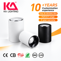 Plafonnier LED encastré ou en saillie, dimmable, IP54, CRI90, anti-éblouissement, en aluminium, AC 220V, 500lm, pour intérieur