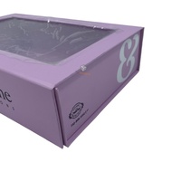 Caja de regalo magnética plegable de lujo personalizada, caja de embalaje de cartón rígido para ropa y zapatos con ventana transparente