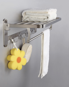 Accessoires <span class=keywords><strong>de</strong></span> salle <span class=keywords><strong>de</strong></span> bain pour hôtel : Étagère murale carrée, <span class=keywords><strong>porte</strong></span>-savon et <span class=keywords><strong>porte</strong></span>-serviettes en acier inoxydable noir - Product Image 2