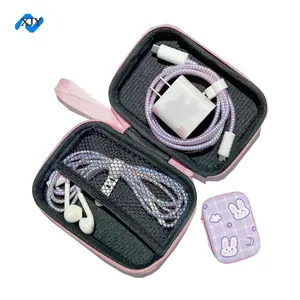 Mini Portable Square Ear phone Wire Storage PU EVA-Hülle Nur Hülle