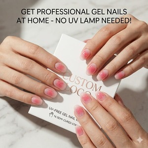 Adesivi per Unghie in <span class=keywords><strong>Gel</strong></span> Litchea Senza UV, 22 Pezzi, Nero con Glitter Dorato a Cuore, Senza Lampada, Impermeabili, Certificati CE - Product Image 2