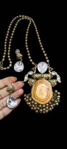 Ensemble de collier ras du cou lourd Kundan du fabricant indien plaqué or fêtes de mariage tenue de mariée produit en vrac - Product Image 6