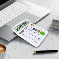 Calculatrice de bureau CT-837, 12 chiffres, plastique, solaire, batterie, écran LED lumineux, grand affichage, calendrier, usage professionnel, logo personnalisé, fonction effacement