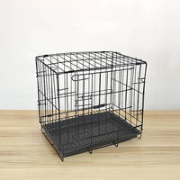 Petite cage de sauvetage pliable moderne en fil métallique pour chiens et chats avec fermeture à bouton, utilisation intérieure et extérieure, motif uni