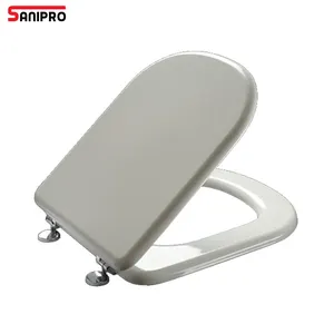 SANIPRO सेनेटरी वेयर लम्बा नरम समापन शौचालय ढक्कन बाथरूम आसान स्थापित त्वरित रिलीज चौकोर आकार शौचालय सीट