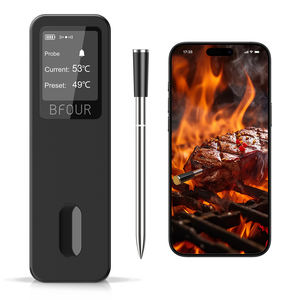 Thermomètre à viande intelligent sans fil à distance de 500 pieds avec sonde précise pour la cuisson des aliments pour la cuisine BBQ Grill Four Smoker Rotisserie - Product Image 1