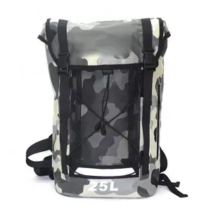 Design personalizado do logotipo 500D PVC Camo Cor 2L 3L 5L 10L 15L 20L 30L À Prova D' Água Caminhadas Resistentes Sacos De Mochila De Tubo Seco