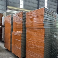 Panneau sandwich composite en acier coloré avec isolation en laine de roche pour cloisons d'usine, ignifuge, isolant thermique, pour ateliers sans poussière