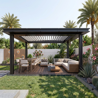 Pergola Bioclimatique en Aluminium à Lames Orientables, Toit de Jardin Imperméable, Panneaux Personnalisés, Revêtement Poudré, pour Patio et Jardin