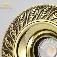 Lampu Downlight LED Tersembunyi Gaya Prancis, Tembaga Penuh, Anti Silau, Warna Emas, Lampu Plafon Gaya Amerika, Warna K-gold, Lampu Sorot Ruang Tamu
