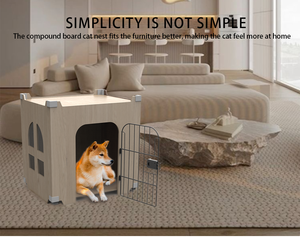 บ้านสุนัขไม้สไตล์โมเดิร์นสำหรับใช้ในบ้าน พร้อมประตู ขายส่งจากจีน - Product Image 5