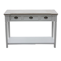 Table console classique en bois à 3 tiroirs avec étagère