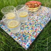 Feuille HDPE enveloppante colorée, contenant isolé, 1 pièce, pour faire un plateau à bibelots/porte-ustensiles/pièce de centre de table/dessous de verre