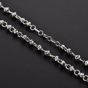 Pulsera de Acero Inoxidable con Eslabones Gruesos de 8MM y Nudos, Brazalete Creativo con Perlas Anudadas, Joyería Personalizada para Fiestas - Product Image 4