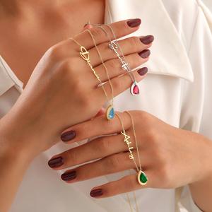 SongYi Drop Shipping in acciaio inossidabile con nome di lettera inglese personalizzato dodici collana con ciondolo in <span class=keywords><strong>pietra</strong></span> di compleanno - Product Image 5