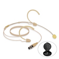 Microphone double oreille haut de gamme à fixation sur la tête - Léger, mini prise XLR TA4F 4 broches compatible avec le système sans fil Shure