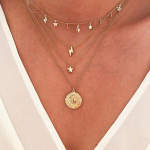 Модное модное ожерелье из серебристой нержавеющей стали и латуни с золотым покрытием для свадьбы и вечеринки - Product Image 6