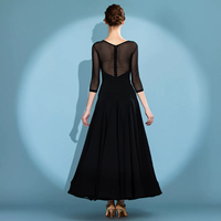 Robe longue de danse unie à manches mi-longues pour la pratique et la compétition de danse moderne