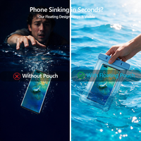 Bolsa Impermeable Flotante para Teléfono IPX8 con Doble Cámara de Aire y Diseño Anti-Hundimiento para Natación