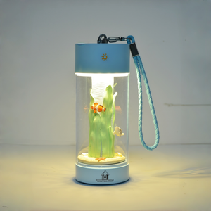 Lámpara LED recargable fácil de llevar Ocean Coral Reef, luz nocturna de acuario con <span class=keywords><strong>pez</strong></span> <span class=keywords><strong>payaso</strong></span>, tema marino de verano decoración del hogar regalo - Product Image 3