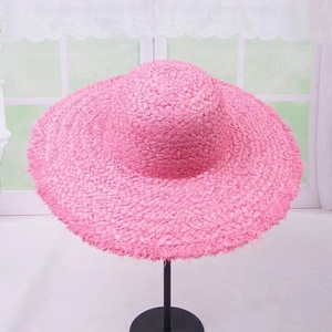 Hot Bán Mùa Hè 9 Colour Trống Raffia Rơm Thô Brim Mềm <span class=keywords><strong>Hat</strong></span> Bãi Biển Cho Phụ Nữ Mặt Trời Bằng Chứng - Product Image 4