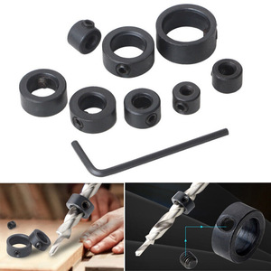 Anillos de control de profundidad para brocas helicoidales de 3-16 mm, óxido negro, para taladrar madera, juego de control de profundidad ajustable - Product Image 4