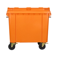 Poubelle de recyclage de grande capacité 660L Benne à ordures 660L avec pédale Conteneur extérieur en plastique en option