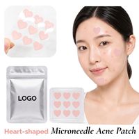 Patchs anti-acné en forme de cœur à micro-aiguilles, design étoile mignon, patchs anti-imperfections dissolvants pour le visage, OEM