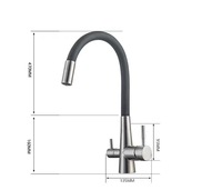 Tuyau flexible en acier inoxydable pour purificateur d'eau de cuisine, double usage 360°, 30CM 50CM, à monter sur évier