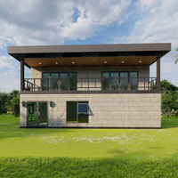 Maison préfabriquée moderne à deux étages Maisons de villas en acier préfabriquées légères et mobiles