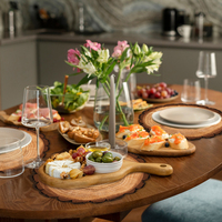 10 pièces ensemble de napperon en forme de bois jetable conception d'arbre brun pour mariage anniversaire Festival fêtes Table à manger Pats décorations