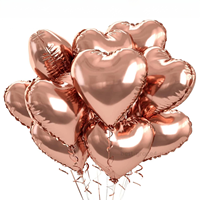 Fournitures en gros pour la Saint-Valentin, les mariages, les anniversaires, les fêtes, ballons en aluminium en forme de cœur de 18 pouces, ballons colorés en forme de cœur, décorations