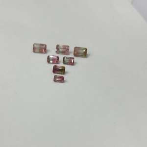 Fifty Fifty Separation Octagon Natural Watermelon <b>Tourmaline</b> Stones Amazingly Hot Loose Gemstones - Product Image 2