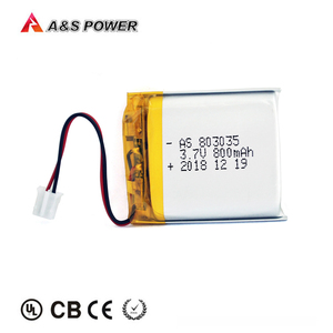 UL1642/KC/UN38.3 with certificates high quality 803035-3,7 V rechargeable polymer battery 800 mAh li-polímero - Product Image 3