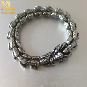 Bracelet élégant en acier titane noir, motif géométrique végétal, bijou unisexe, jonc en acier inoxydable 316 - Product Image 1