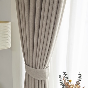 Factory Cheap Sale New 100% Blackout Double Sided Herringbone Satin Fabric Bedroom <b>Curtain</b> Woven Plain Style - Product Image 6