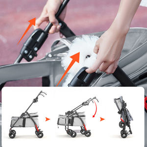 Penjualan laris kereta dorong hewan peliharaan pembawa hewan kecil Travel 4 roda kereta bayi untuk anjing besar - Product Image 4