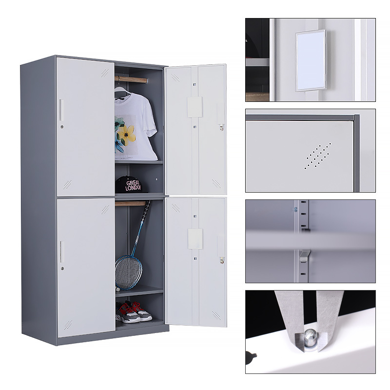 China Manufacturer Factory Price Gym Office Steel Cabinet Cupboard 4 Door Staff Metal Locker